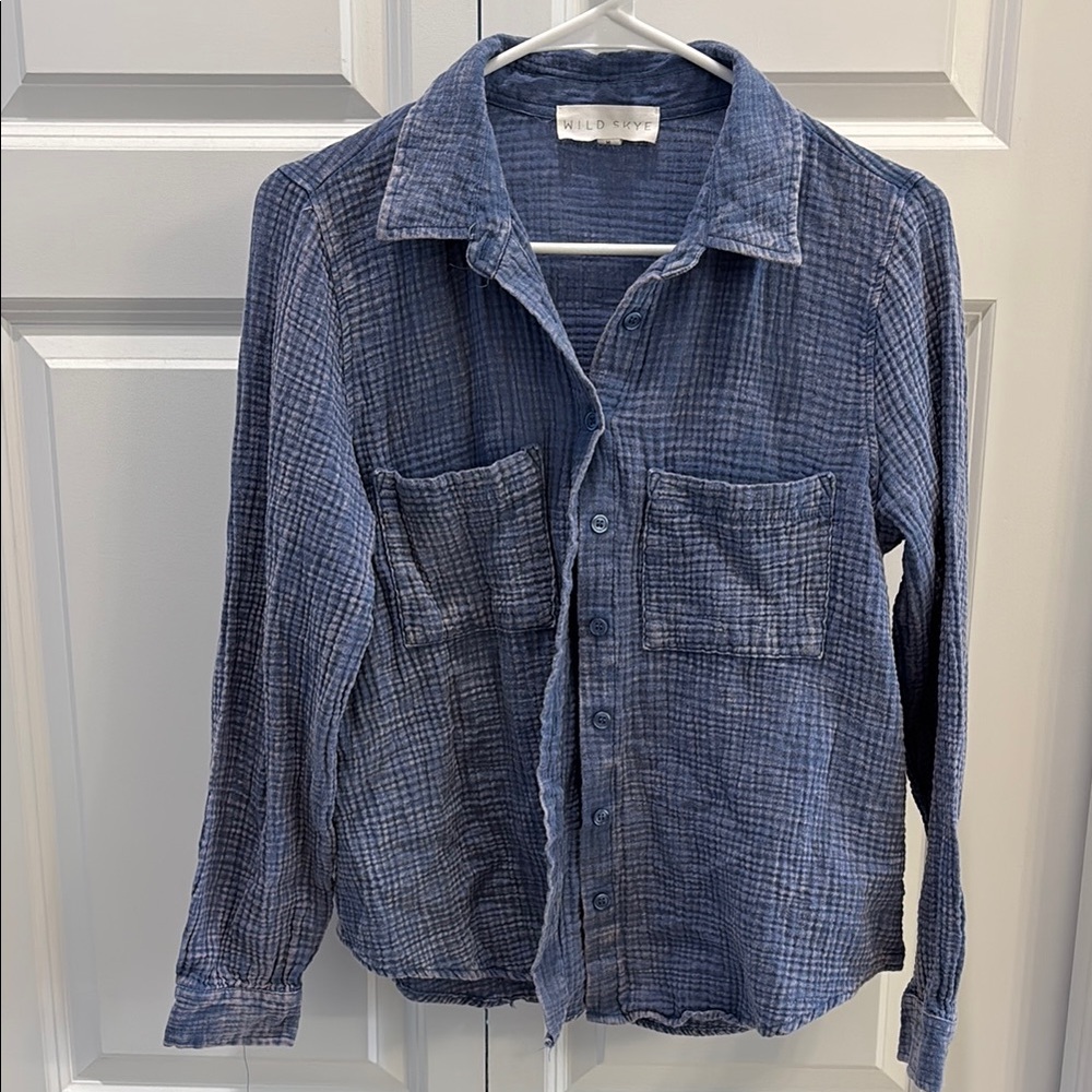 (5/$30 deal) 
Gauzy denim Blue Button-Up Shirt